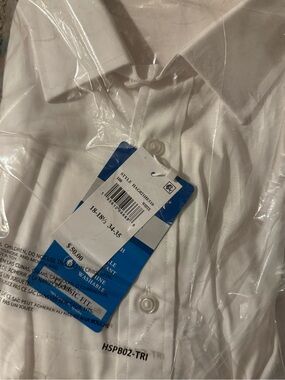 Haggar White Men's Dress Shirt with Point Collar